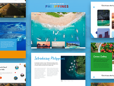 Philippines #itsmorefuninthephilippines - Design Exploration beach daily ui design landing page minimalist mondrianism philippines trend 2018 trends ui user interface view web design website