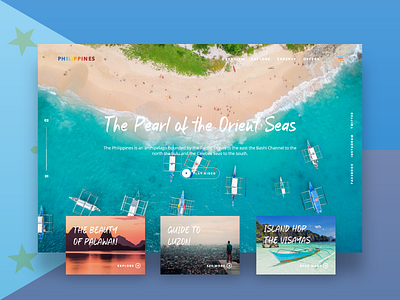 Philippines - The Pearl of the Orient Seas beach country daily ui design filipino landing page landing page design landing page ui minimalist philippines travel travel website ui user interface web design