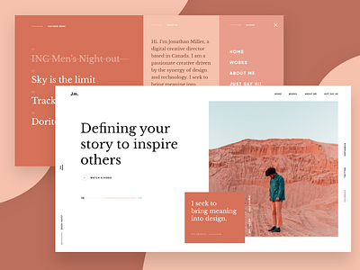 Creative Portfolio - Design Exploration daily ui design landing page minimalist mondrianizm pale typography ui user interface ux web design