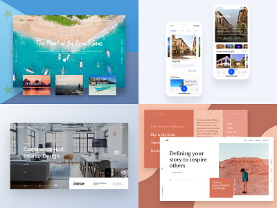 My #Top4Shots for my 2018! beach branding daily ui design illustration landing page minimalist mondrianizm portfolio typography ui user interface ux web design website