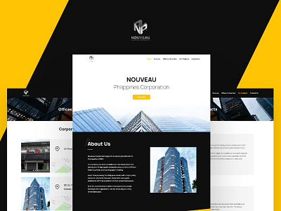 Nouveau Website - Freelance Project black and yellow design landing page minimalist ui web design website
