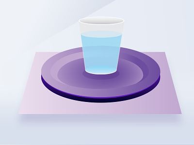 Floating Cup Volt drawing drawn floating glass glassware icons illustration lines noise purple test water