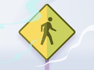Pedestrian Signs Volt cars design drawing hue illustration lines noise signs streets test trip walking yellow