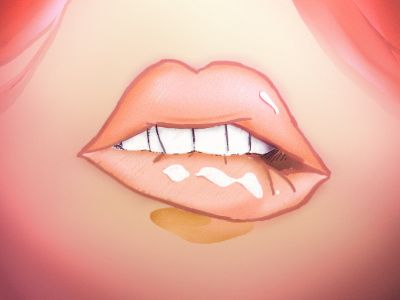 Lips_Bliss cartoon colorist drawing lips shadows teeth pink girl sweet