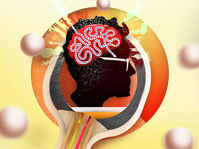 Pongpaddle3 brain icon illustration paddle pingpong test