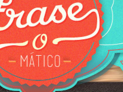 Frase-O-Matic Logo handmade lines logo noise orange teal vintage