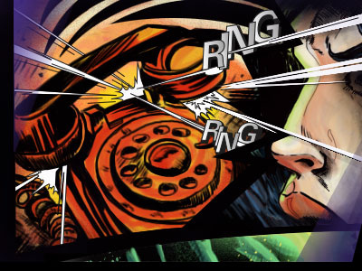 Comic Strip_RING...RING action novel graphic colors comic book zoom