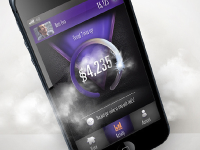 Richer in Time app app interface navigation points purple time ui