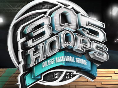 305hoops 3d basketball blue college hard hoops lights logo skills texture wood