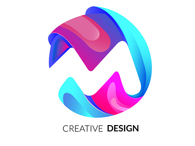M logo 3d app logo 3d latter logo branding design flat logo graphic design illustration minimalist logo