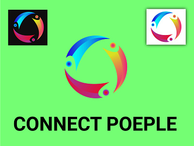 CONNECT POEPLE 3d 3d app logo 3d latter logo branding design flat logo graphic design illustration logo minimalist logo