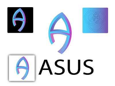 Asus 3d logo 3d 3d latter logo branding flat logo graphic design illustration logo minimalist logo