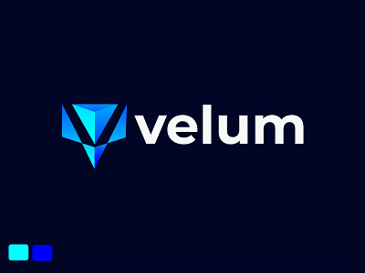 velum 3d latter logo graphic design ill logo minimalist logo vector