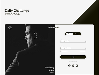 Day 1 - Login Form 1 black blackandwhite dailychallenge dailyui day1 design fashion figma form login signin signup ui web website webui