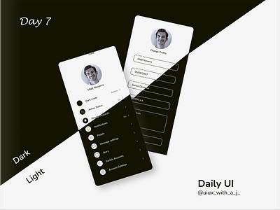 Settings UI app app ui appdesign dailyui dark darkmode day7 design dribbble figma light profile setting settings ui uiinspiration uiux user userinterface ux