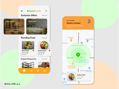 Food Delivery app app app ui challenge daily ui dailyui day 20 design dribbble figma food food delivery food lovers foods green love maroon restaurent ui