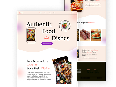 Food-ie Restaurant Homepage cooking design dribbble figma food foodie home homepage kitchen landing landing page menu page recipe restaurant secret ui web web ui website