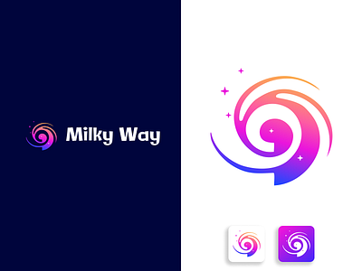 Galaxy Logo Design adobe adobe xd astronaut blue branding design dribbble figma galaxy gradient graphic design illustration illustrator logo logo design milky way ui uiux xd yellow