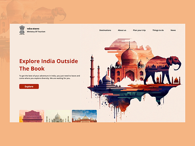 India Tourism website chatgpt design dribbble figma illustration india india tourism monuments redesign redesigning tour tourism ui uidesigner uiux ux web web designer web ui website