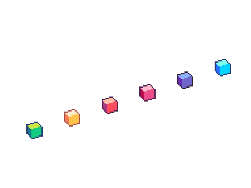 Hello Dribbble! animation isometric pixelart