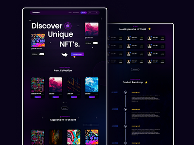 Tokenrent - NFT Marketplace Website Design design designer website graphic design nft nft marketplace nft project ui ux