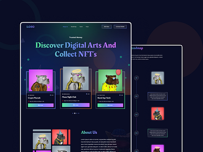 NFT Project Website Design Concept design designer website graphic design nft landing page nft project nft project ui nft project website nft website ui ux