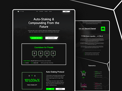 TYTAN -Auto Staking Web App landing page concept design designer website finance web app financial website graphic design investment web app ui ux