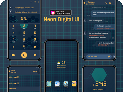 Neon Digital UI <Samsung Theme> branding graphic design ui