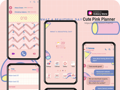 Cute Pink Planner <Samsung Theme> branding graphic design ui