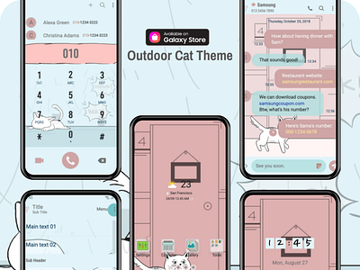 Outdoor Cat Theme <Samsung Themes> app branding design graphic design illustration logo ui ux