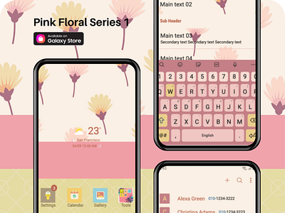 Pink Floral Series 1 <Samsung Theme>