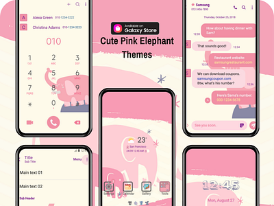 Cute Pink Elephant <Samsung Theme>