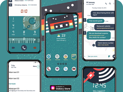 Cute Retro Music Theme <Samsung Theme> app branding design graphic design illustration ui ux