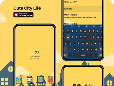 Cute City Life <Samsung Theme> app branding design graphic design illustration ui ux vector