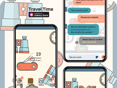 Travel Time app branding design graphic design illustration ui ux vector