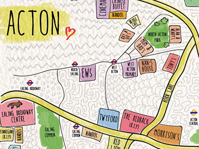 Map of Acton by Stacey Hurst on Dribbble