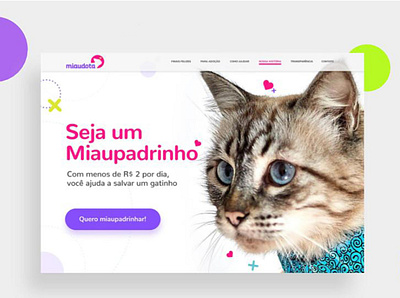ONG Miaudota Onepage design typography ui ux web