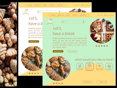 Online Dessert Store app design typography ui