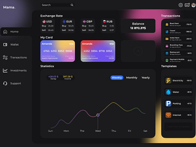 E-banking Dashboard app design ui ux