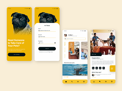 Pet daycare app - UI design