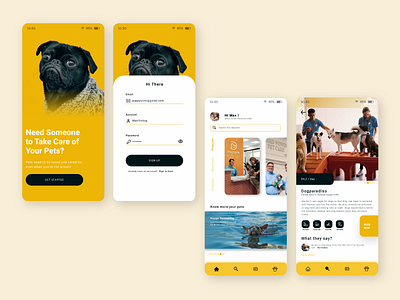 Pet daycare app - UI design by Adrian Ivan Wijaya on Dribbble