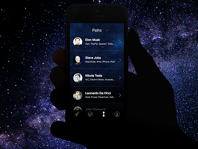 Explorers Paths app explorer galaxy hand ios iphone list paths space