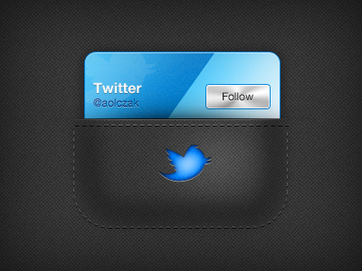 Twitter card card fabric follow glossy glowing social stitching twitter wallet