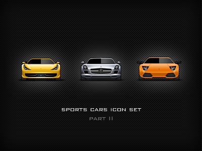sports cars icon set - part II cars f458 ferrari icons lamborghini lp640 mercedes set sls sports