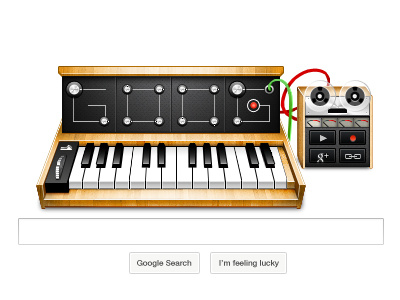 Google's doodle (.psd) doodle google moog robert synthesizer