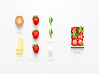 Strawberry Desert Kit biscut butter cake creativemarket desert egg kit mint psd strawberry