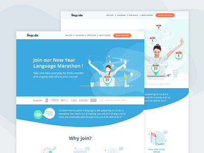 Landing page "Language Marathon" learning