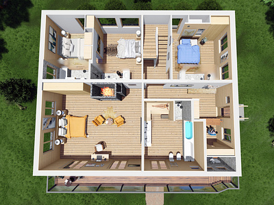 Chalet 3D Floor Plan