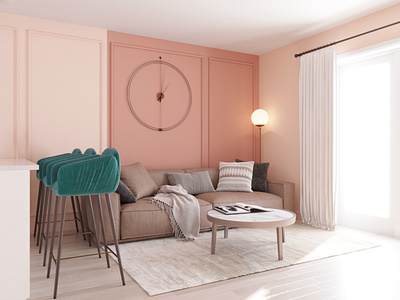 Peach Living Room 3d 3d design 3d rendering 3d visualization design interior 3d rendering interior design living room peach