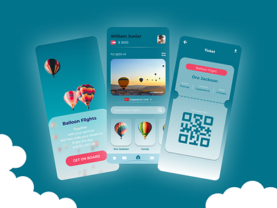 Concept - Balloon Flight App android app balloon concept design flight illustration ios ui ux